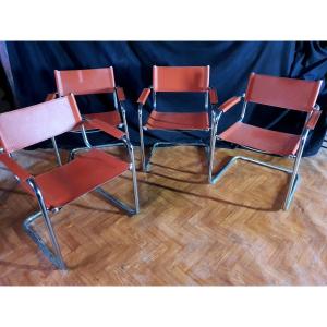 Set Of Four Mattéo Grassi Marcel Breuer Armchairs.