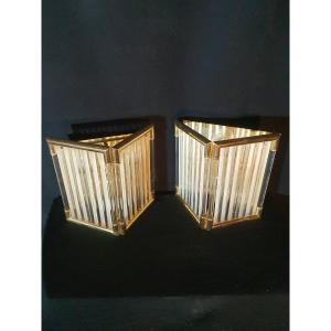 Pair Of Wall Sconces Attributed To Gaetano Sciolari.