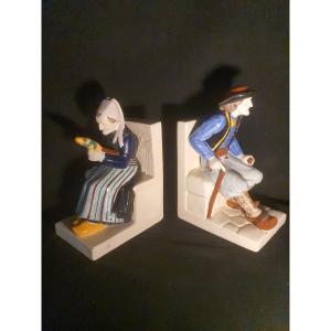 Quimper Earthenware Sculptures, Henriot. Brittany. 