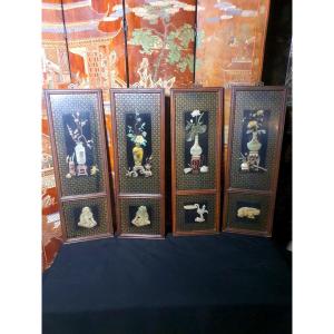 Set Of Lacquered Chinese Panels.