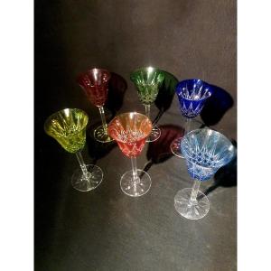 Set Of Six Saint Louis Crystal Glasses.
