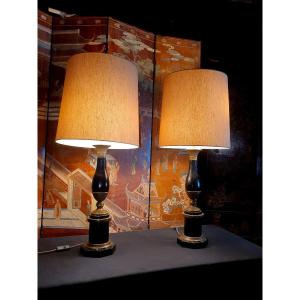 Pair Of Large Neoclassical Lamps.