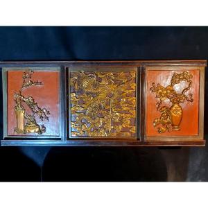 Carved Panel China Dragon And Phoenix.