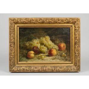 Still Life Painting With Grapes XIX Century.