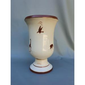 Art Deco Porcelain Vase From Manufacture De Couleuvre.