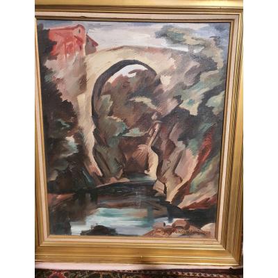 Georges Ventrillon Painting,céret Bridge.