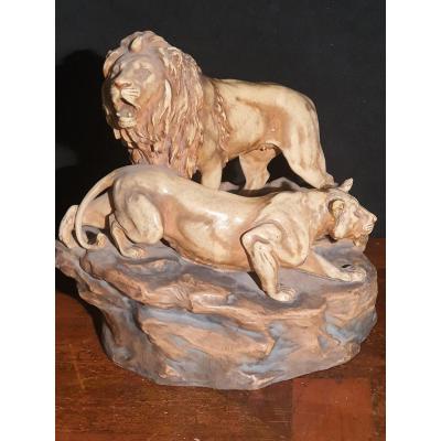 Royal Dux Sculptur Porcelain Group.