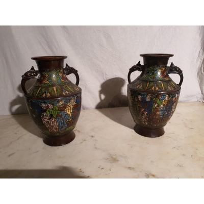 Pair Of Chinese Bronze Vases
