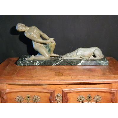 Young Lady With Her Dog