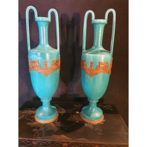 Empire Style Sèvres Porcelain Vases.