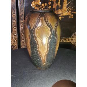 Art Deco Vase Dinanderie Esprit C Linossier.