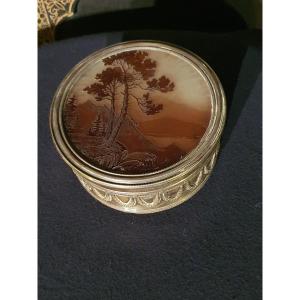 Silver Box Pate De Verre Landscape