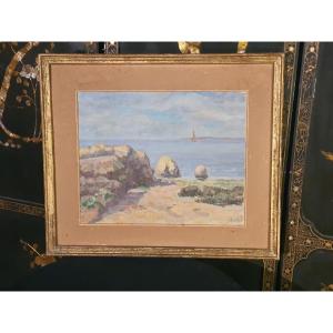 Marine Albert Edel American School Painting