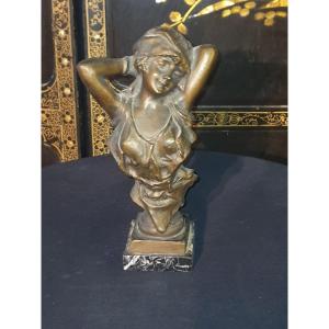 Bohemian Bronze Bust Spirit Villanis Goldscheider.