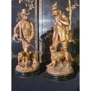 Pair Of Terracotta Statues Hunters