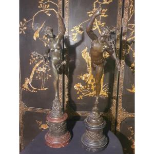 Pair Of Jean De Bologna Bronze Sculptures