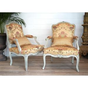 Pair Of Louis XV Armchairs. Blanchard