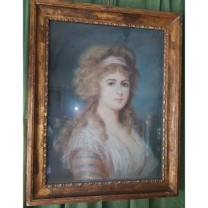 Pastel Representative A Young Girl -dated 1792