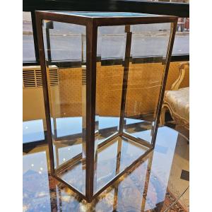 Small Brass Display Case For Displaying Precious Objects, Clocks, Etc.