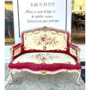 Napoleon III Sofa Garnished With Aubusson