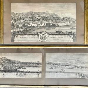 Views Of Naples, Three Large 18th Engravings