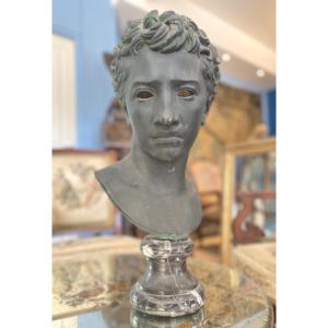Apollo, Plaster Bust With Bronze Patina 