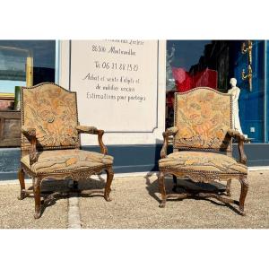 Pair Of Large Regence Style Armchairs