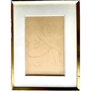 Seated Nude Woman, Drawing Signed Despiau