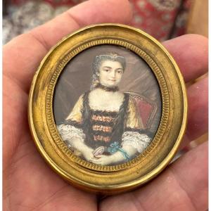 Portrait Of A Woman, 18th Century Miniature