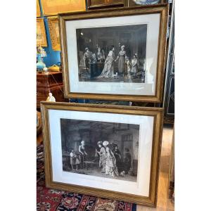 Pair Of Large Engravings, Beautiful Gilt Frames