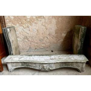 Louis XV Stone Fireplace