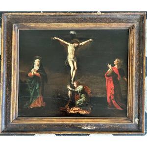 Christ At Golgotha, Oil On Panel 17th