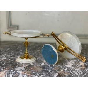 Pair Of Onyx And Gilt Bronze Cups Circa 1880