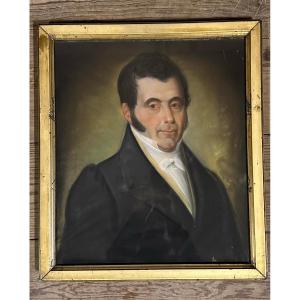 Pastel Male Portrait Mid XIXth Century
