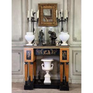 Console  Decorated With Paintings In The Taste Of Antiquity, Pompeian Style Circa 1880