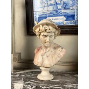 Buste D’hermes En Albâtres, Italie Vers 1880