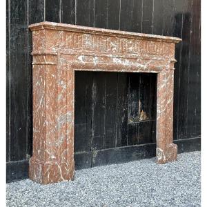 Napoleon III Louis XIV Style Fireplace In Red Rance Marble Circa 1880