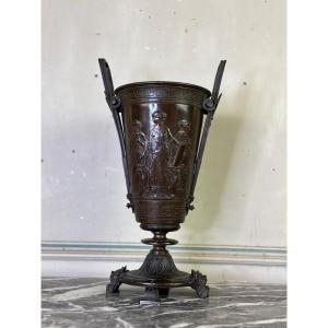 Bronze Vase In The Taste Of Antique, France Circa 1880