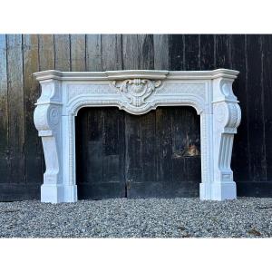 Napoleon III Fireplace In Carrara Marble Circa 1880