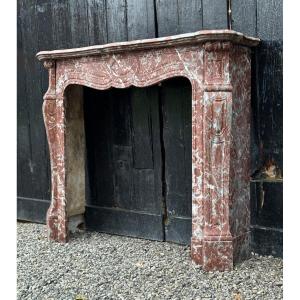 Louis XV Style Fireplace In Rance Marble Circa 1900
