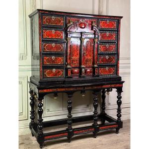 Important Antwerp Cabinet In Tortoiseshell, Ebony And Bronze, 17th Century