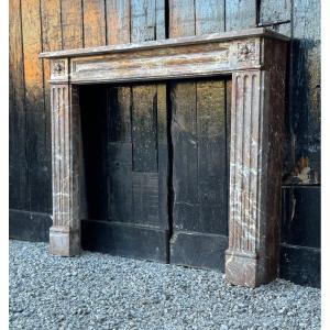 Louis XVI Fireplace In Gray Ardennes Marble 18th Century