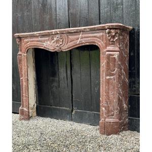 Louis XV Style Fireplace In Rance Marble, Circa 1880