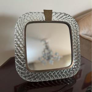 Table Mirror In Colorless Glass “a Treccia”, Carlo Scarpa For Venini Circa 1930