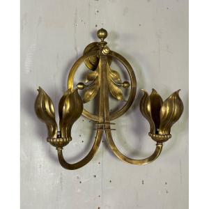 Pair Of Gilt Bronze Wall Lights Circa 1900
