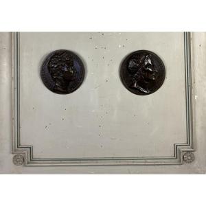 Pair Of Bronze Medallions, Rouget De Lille And Jj Rousseau