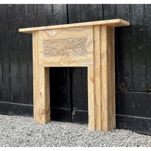 Art Deco Fireplace In Beige Onyx Circa 1920 