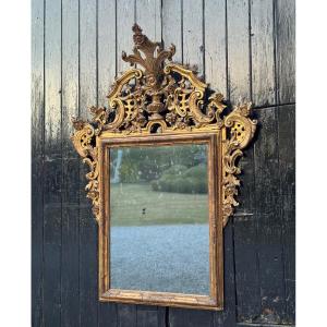 Venetian Mirror In Carved And Gilded Wood, Circa 1880 