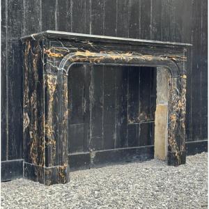 Louis XIV Fireplace In Portor Marble, Circa 1880 
