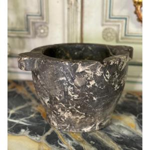 Large Grey Marble  Saint Anne Mortar 19th Century 